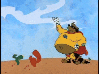 a cartoon of a raccoon wearing a superhero outfit