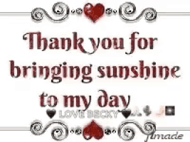 thank you for bringing sunshine to my day