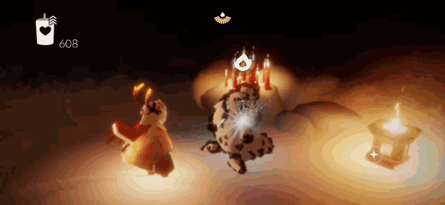 a screenshot of a video game with the number 608 on the bottom