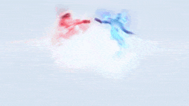 a painting of a man and woman holding hands