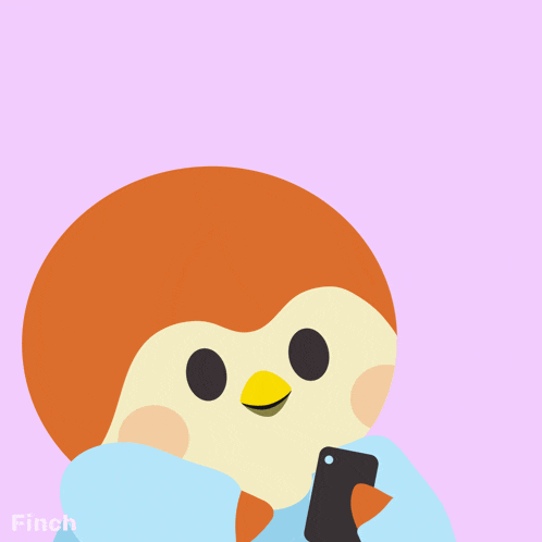 a cartoon of a bird holding a cell phone with the words " waiting for your call " above it
