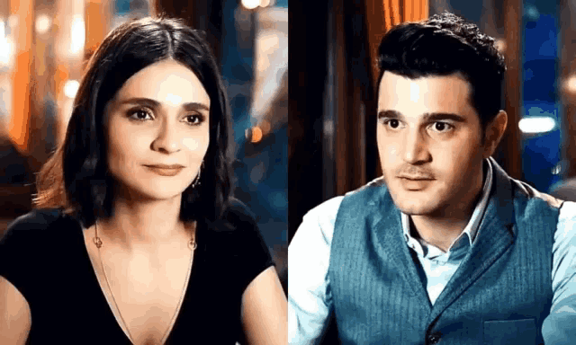 a woman and a man are sitting next to each other