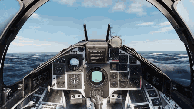 a cockpit of a fighter jet with a display that says ' emergency landing system ' on it