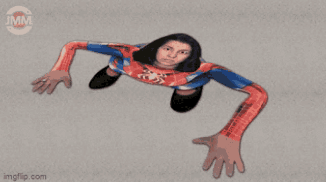 a cartoon of a woman in a spider-man costume says i should have minded my own business