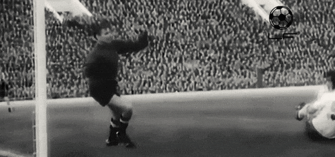 a black and white photo of a soccer game with the word lfp on the bottom