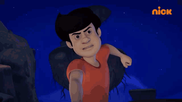 a cartoon character with a nick logo on the bottom left