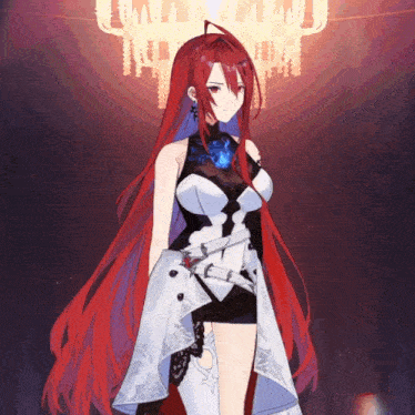 a girl with red hair is wearing a white dress