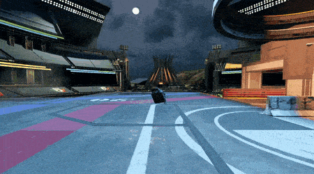 an animated image of a race track with the letter s on the bottom right