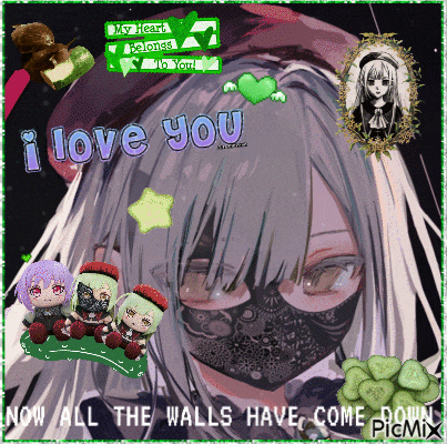 a picture of a girl with the words i love you written on it