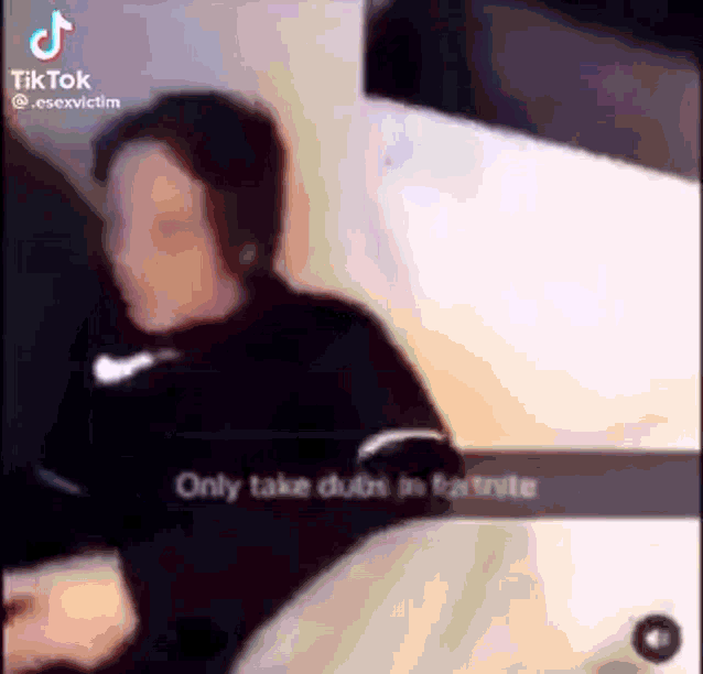 a tiktok video of a person talking about dubs in fortnite .