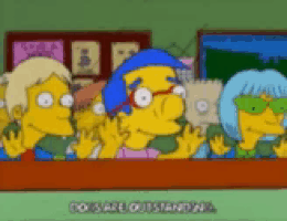 a group of simpsons characters are standing in front of a sign that says no safe outshappy