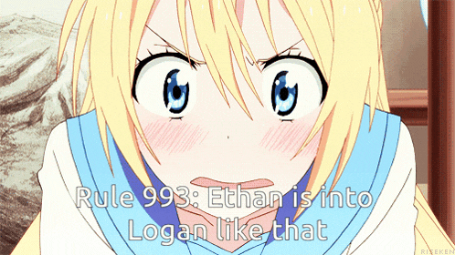 rule 993 ethan is into logan like that is written on a picture of a girl