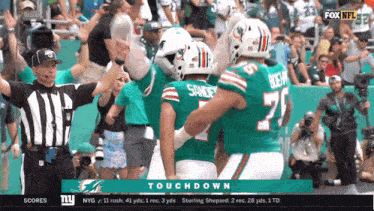a football game is being shown on the fox nfl channel