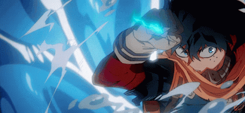 a cartoon character is holding a sword in his hand