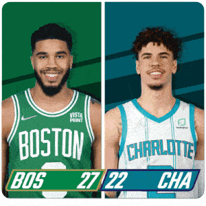 Boston Celtics (27) Vs. Charlotte Hornets (22) First-second Period Break GIF - Nba Basketball Nba 2021 GIFs
