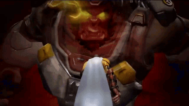 a man in a white cape is standing next to a giant robot .