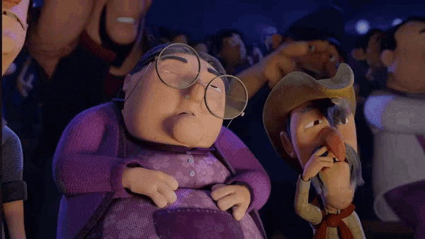 a cartoon character wearing glasses and a cowboy hat