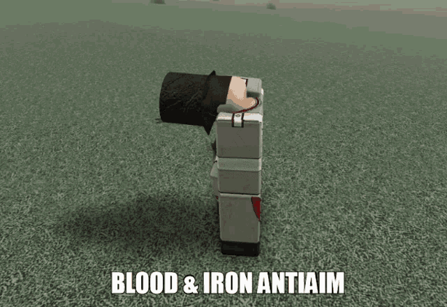 a screenshot of a video game with the words blood and iron antiaim