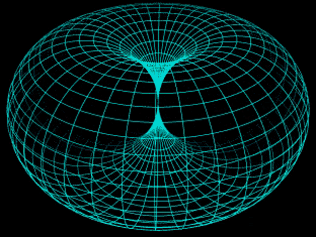 a computer generated image of a torus with two holes in it