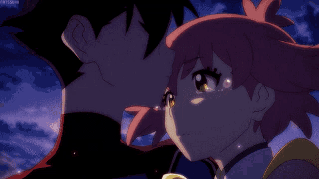 a couple of anime characters are kissing with the word matsuno on the bottom left