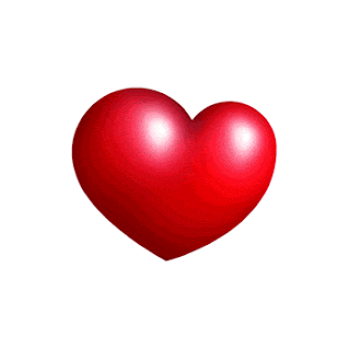 a red heart on a white background that looks like it is floating in the air