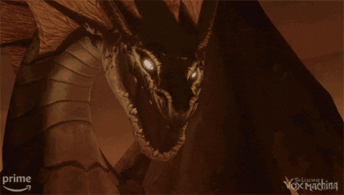 a poster for the legend of vox machina with a dragon on it
