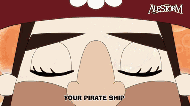 a cartoon of a pirate with the words " your pirate ship " on the bottom