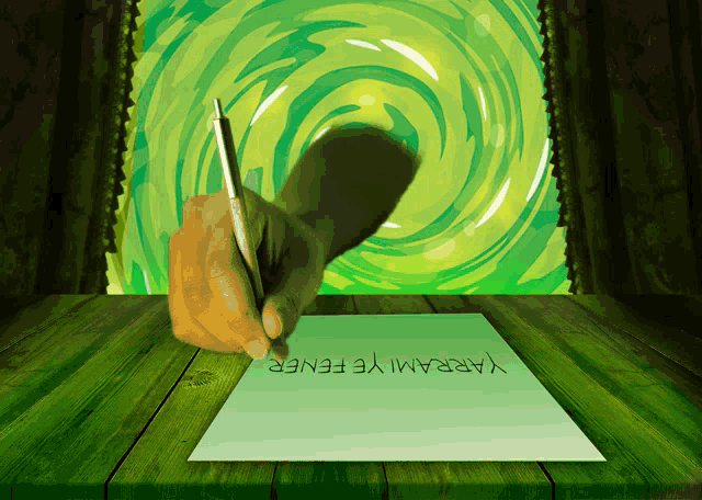a hand writes on a piece of paper that says yarramye fener