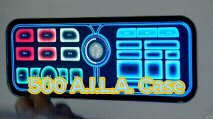 a person is holding a 500 alla case