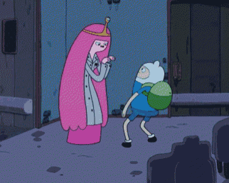 finn and princess bubblegum are standing next to each other