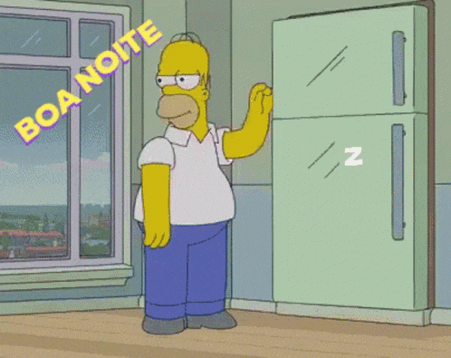 a cartoon of homer simpson laying on a bed with the words boa noite written above him