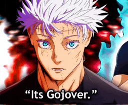 a man with white hair and blue eyes says " it 's gojover . "