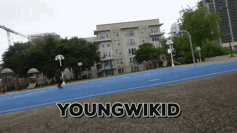 a basketball court with the words youngwikid written on it