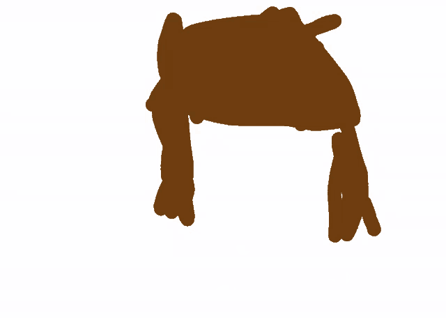 a brown background with a square and circles
