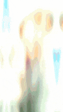 a blurry picture of a person wearing a hood
