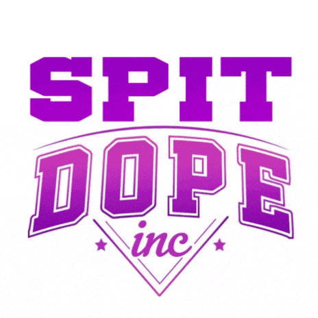 a purple logo for spit dope inc