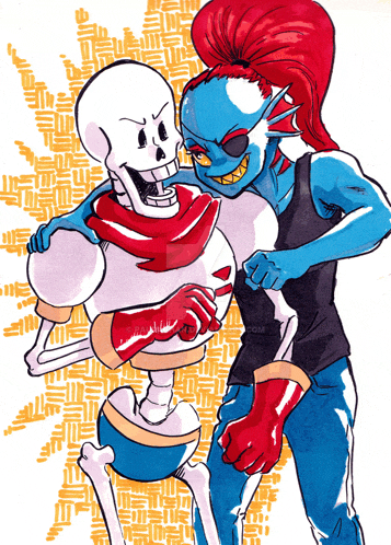 a drawing of a skeleton and a fish with a watermark that says .com on the bottom