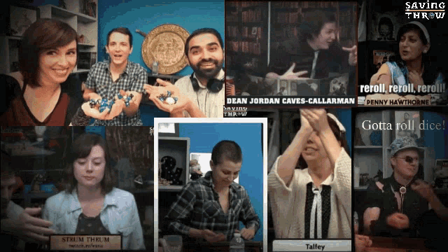 a group of people are playing a game called " saving throw "