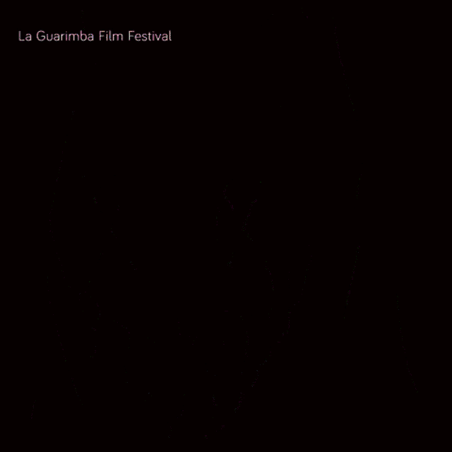 a poster for the la guarimba film festival shows a purple and white image