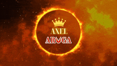 axel aruga is written in a circle of flames