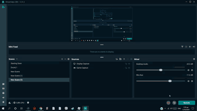 a computer screen shows a streamlabs dashboard
