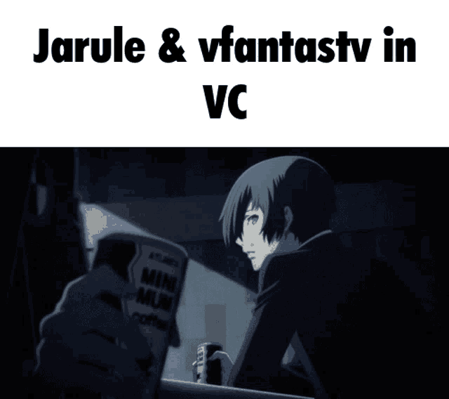 a picture of a man with the words " jarule & vfantastv in vc " above him