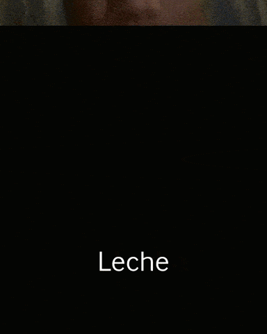 a blurry picture of a person with the word leche written in the corner