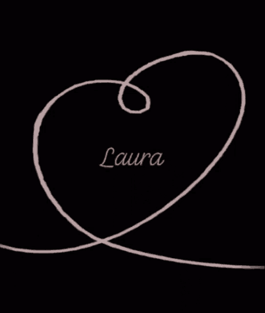 a drawing of a heart with the name laura below it
