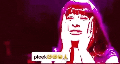 a cartoon of a woman covering her face with her hands and a purple background .