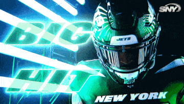 a poster for the new york jets shows a football player