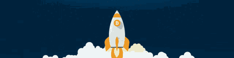 a rocket with the letter b on it is taking off