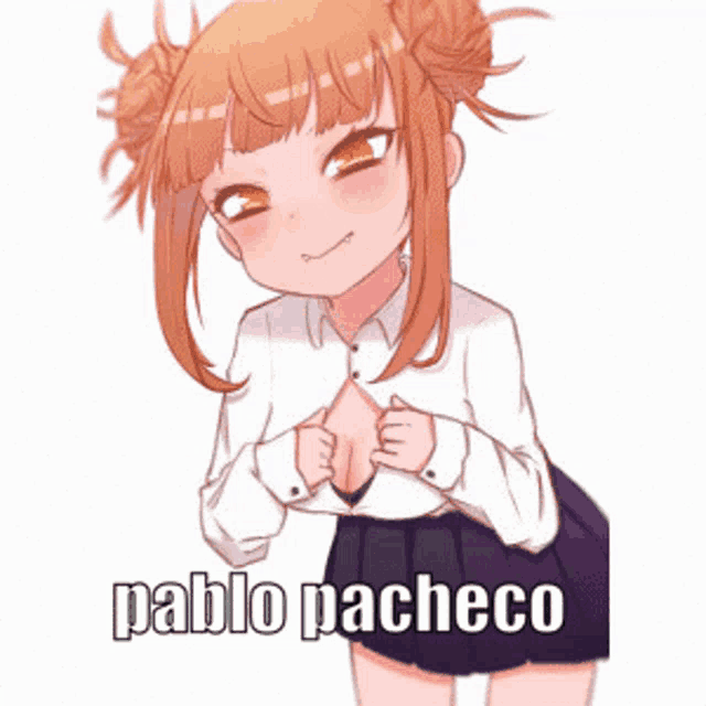 a picture of a girl with the words pablo pacheco on it