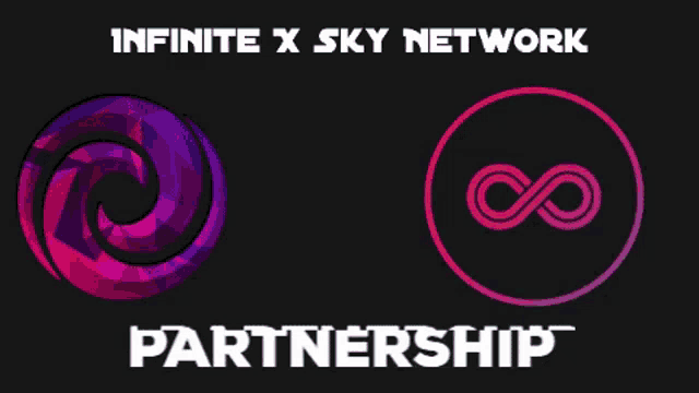 a logo for infinite x sky network partnership with two logos