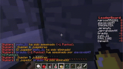 a screenshot of a minecraft game with a leaderboard